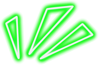 Green neon mark decoration